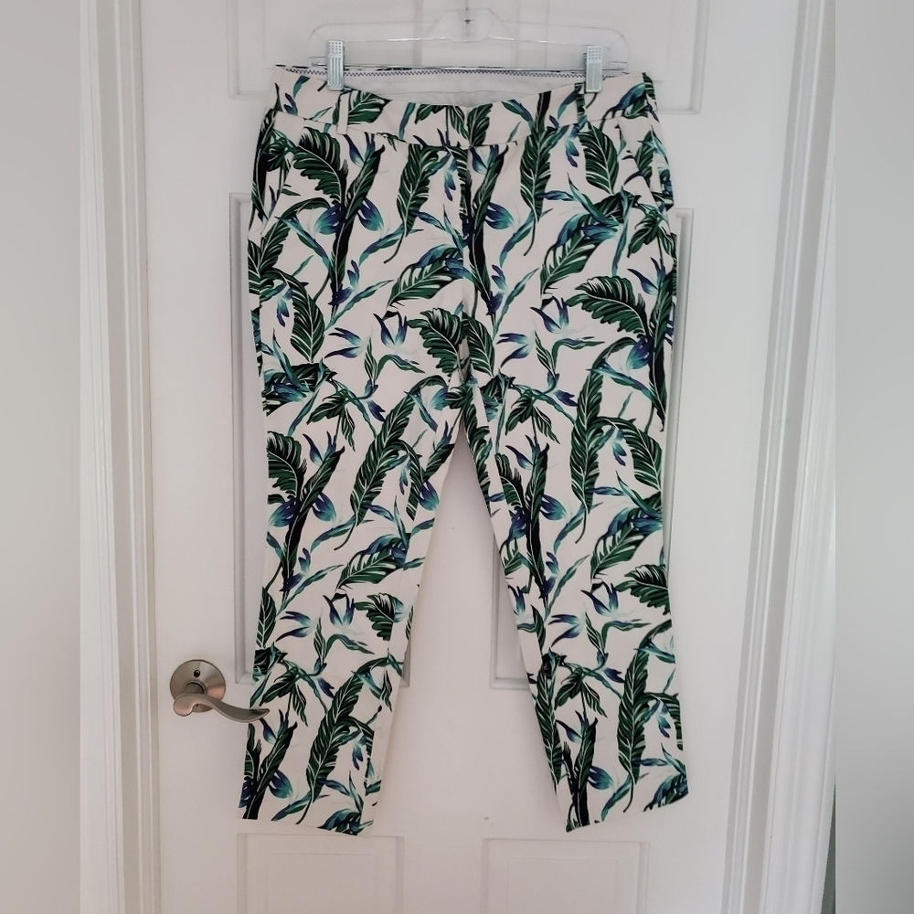 Kenar Tropical Print Pants Size 10, Colorful, Resortwear